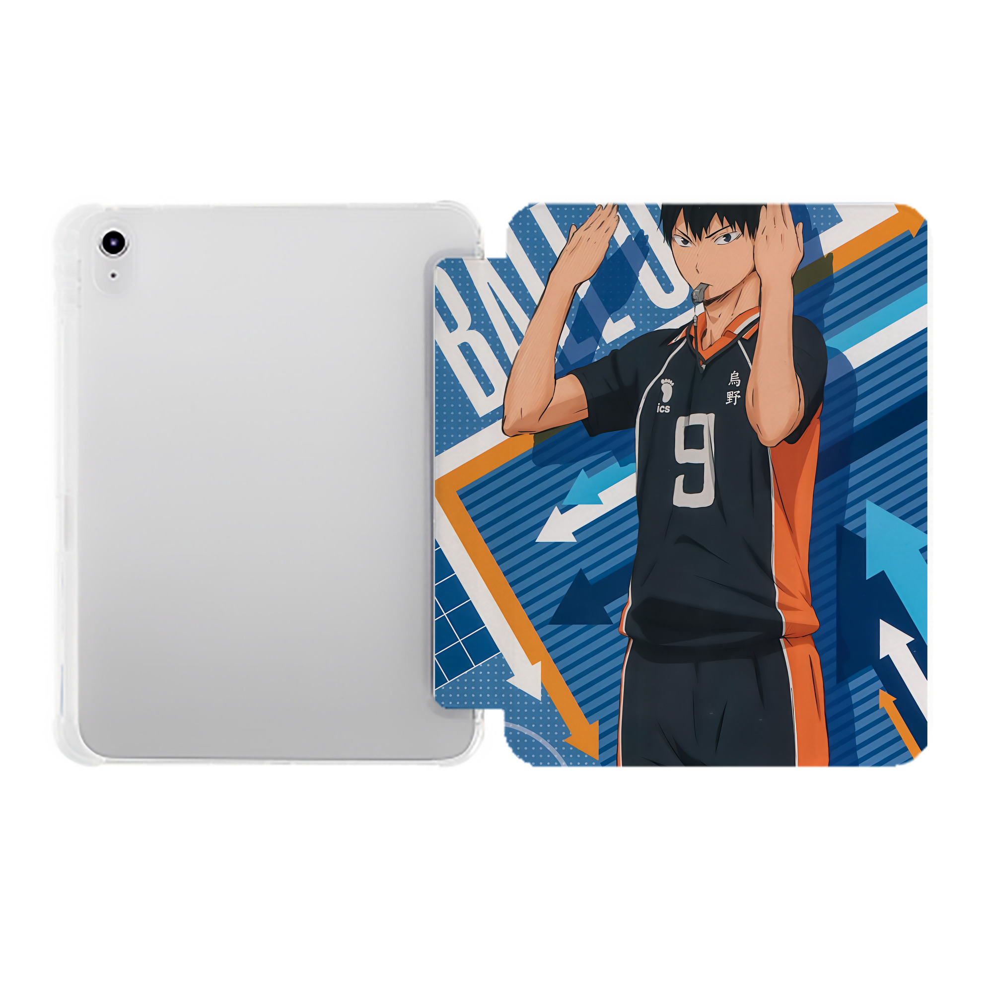 （画像用） ハイキュー!! Haikyu!! IPad ケース ペン収納付き 三つ折りスタンド PUレザー×シリコン 対応機種9.5/10.5/10.9インチ